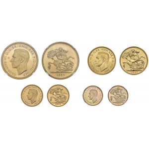 INGHILTERRA Giorgio VI (1936-1952) 5, 2, 1 e mezza ster...