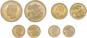 INGHILTERRA Giorgio VI (1936-1952) 5, 2, 1 e mezza ster...