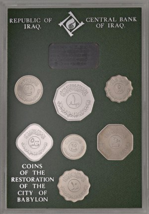 IRAQ République (1968-2003) Ensemble de 7 pièces : 5, 10 fulus,...