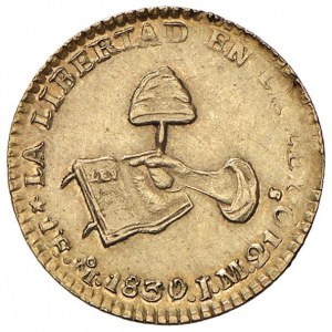 MEXIQUE Escudo 1830/29 Mo JM - KM 379.5 AU (g 3,39) Schiac...