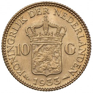 HOLLAND Wilhelmina (1890-1948) 10 Gulden 1933 - KM 162;...