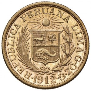 PERU Libra 1906 - KM 207; Fr. 73 AU (g 8,00) Graffietti...