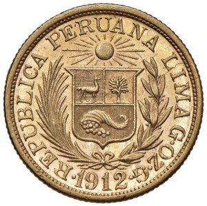 PERU Libra 1906 - KM 207; Fr. 73 AU (g 8.00) Scratches...