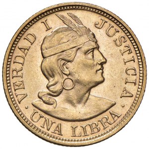 PERU Libra 1916 - KM 207; Fr. 73 AU (g 8,00)...