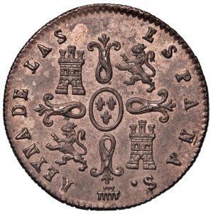 SPAIN Isabella II (1833-1868) 2 Maravedìs 1842 Segovia...