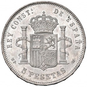 SPAIN Alfonso XIII (1886-1931) 5 Pesetas 1888 *88 - KM...