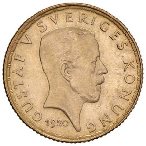 SZWECJA Gustaf V (1907-1950) 10 koron 1920 - KM 797; Fr....