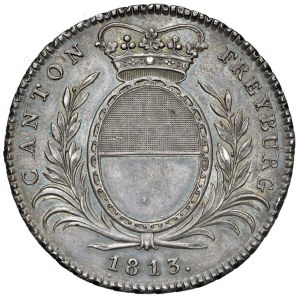 SWITZERLAND Fribourg - Thaler 1813 - KM 79 AG (g 30.00) S...