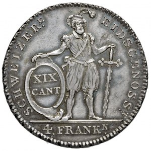 SWITZERLAND Fribourg - Thaler 1813 - KM 79 AG (g 30.00) S...