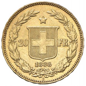 SUISSE 20 Francs 1888 - KM 31.3 AU (g 6.45) RRR 4.22...
