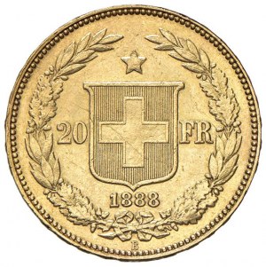 SVIZZERA 20 Franchi 1888 - KM 31.3 AU (g 6,45) RRR 4.22...