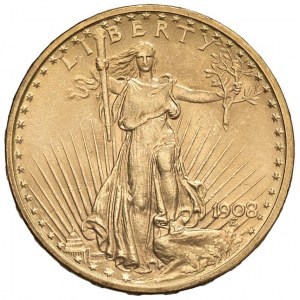 USA 20 Dollari 1908 - KM 131 AU (g 33,46)...