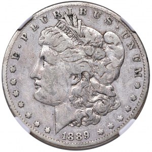 USA Dollaro 1889 CC - KM 110 AG In slab NGC FINE DETAIL...