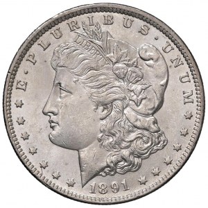 US Dollar 1891 CC - KM 110 AG (g 26.77) Marks from c...