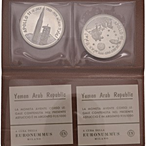 YEMEN 20 Rials 1969 Apollo 11 - KM 2, 3 AG (25.00 + 25,...