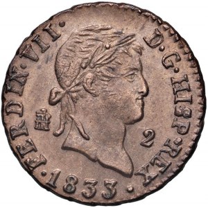 SPAIN Ferdinand VII (1808-1833) Segovia - 2 Maravedìs...