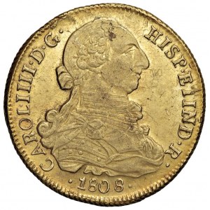 CILE Carlo IV (1788-1808) Santiago - 8 Escudos 1808 FJ ...