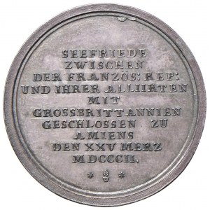 Medal 1802 Peace of Amiens. D/ Circularly: ALLEN V...