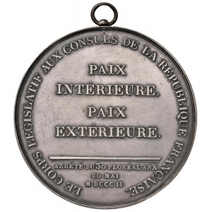 Medaglia 1802 Promulgazione del trattato di Amiens. D/ ...