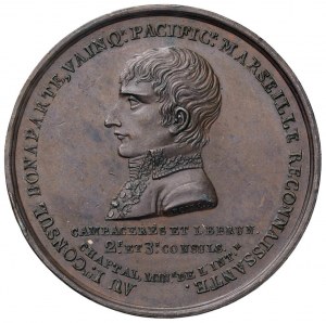 Medal 1802 Napoleon's column at Marseille. D/ AU I...