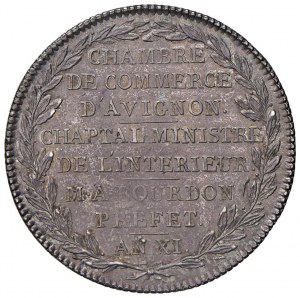 1802 Chamber of Commerce of Avignon medal. D/ Head.