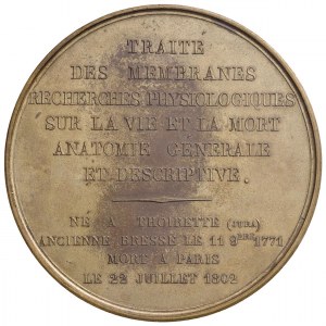 Medal 1802 Tribute to Xavier Bichat. D/ XAVIER BICHAT...