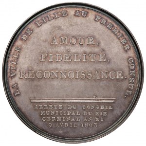 Medaglia 1803 La città di Lille grata a Napoleone primo...