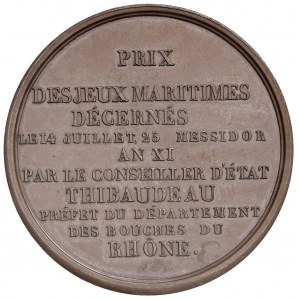 Medaille 1803 Maritime Spiele in Marseille. D/ Revers: AU...