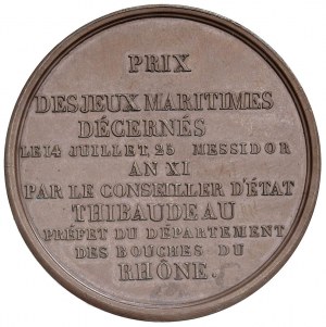 1803 Maritime Games in Marseilles medal. D/ Lap: AU...