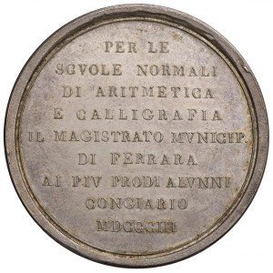 Medaglia 1803 Scuola di Ferrara. Medaglia premio. D/ Ci...