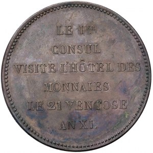 Medaglia 1803 Bonaparte visita la zecca di Parigi. D/ B...