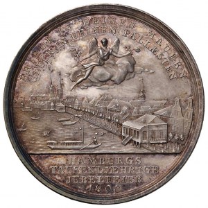 Medal 1803 Hamburg millennium celebration. D...