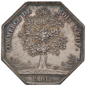 Octagonal token 1804 Lumber trade in Paris. ...
