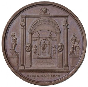 1804 Louvre Museum Medal. Hall of the Laocoon and de...