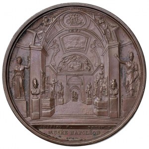 1804 Louvre Museum Medal. Hall of the Laocoon and de...