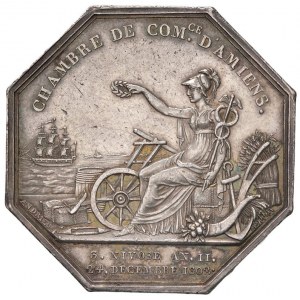 Gettone 1804 Camera di commercio di Amiens. D/ Testa la...