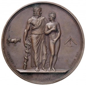 Médaille 1804 Propagation de vaccins. D/ Aesculapius st...