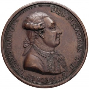 Medal 1804 Death of Necker. D/ Bust right. Circular.