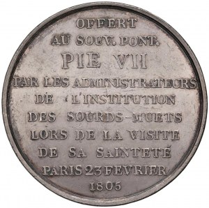 Medal The pope visits the institution of the deaf and dumb. D/...