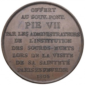 Medal The pope visits the institution of the deaf and dumb. D/...