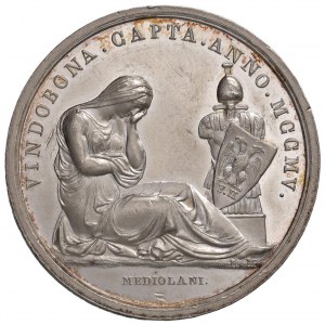 Medaglia Presa di Vienna. D/ Testa con elmo corinzio a ...