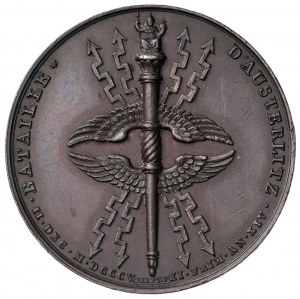 Médaille Bataille d'Austerlitz. D/ Tête laurée de ...