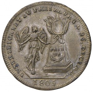 Peace of Presbourg medal. D/ Laureate head left. NAP.