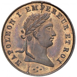 Medaglia Napoleone imperatore e re. D/ Testa laureata d...