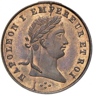 Medal Napoleon emperor and king. D/ Laureate head d...