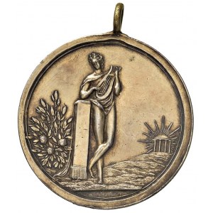 Médaille maçonnique. D/ Entre deux rameaux d'olivier entrelacés ...