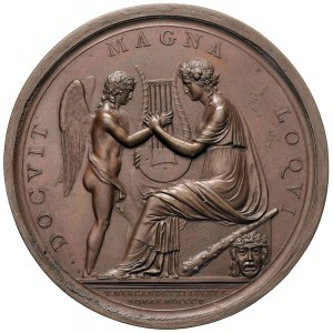 Medaglia Il poeta Pietro Metastasio. D/ Busto togato a ...