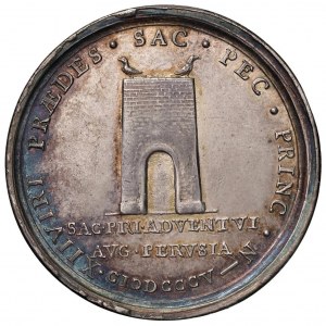 Medal W drodze powrotnej z Paryża papież zatrzymał się w Perugi...