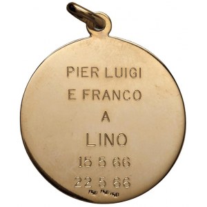 Repubblica Medaglia 1966 Calice raggiante, R/ dedica di...