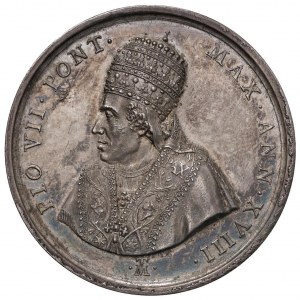 Pius VII (1800-1823) Medal 1817 A. XVIII Remembrance of the...